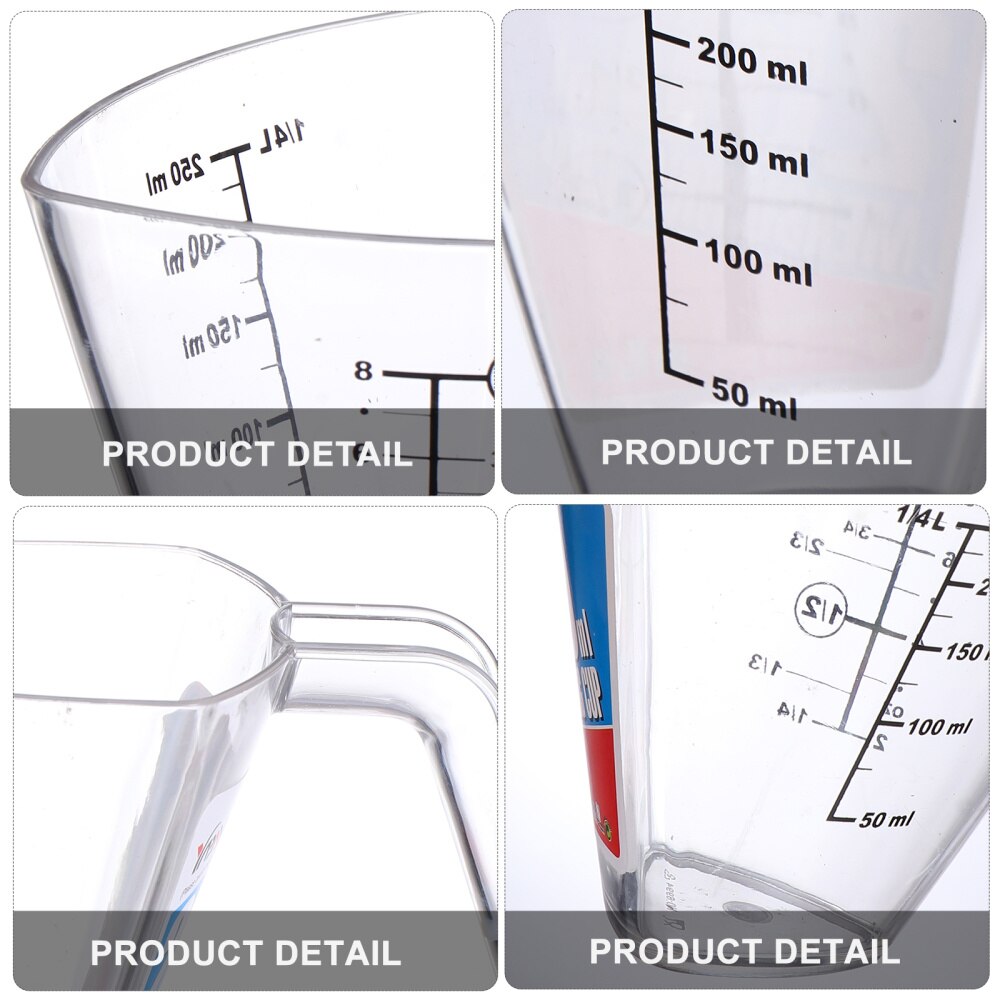 1 Pc 250 ML Triangle Jug Reusable Lightweight Measuring Jug Measuring Container Measuring Cup for Home Kitchen Restaura