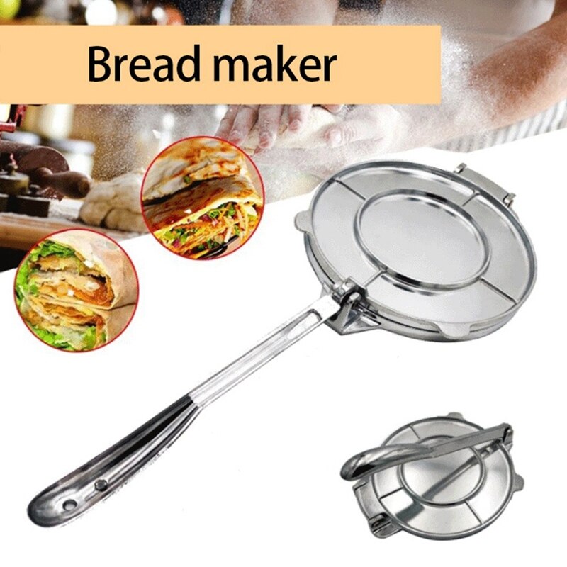 Dough Pastry Press Maker Pan Long Handle Foldable DIY Tortilla Press Maker 8Inch For Kitchen Pancake Pie Cooking