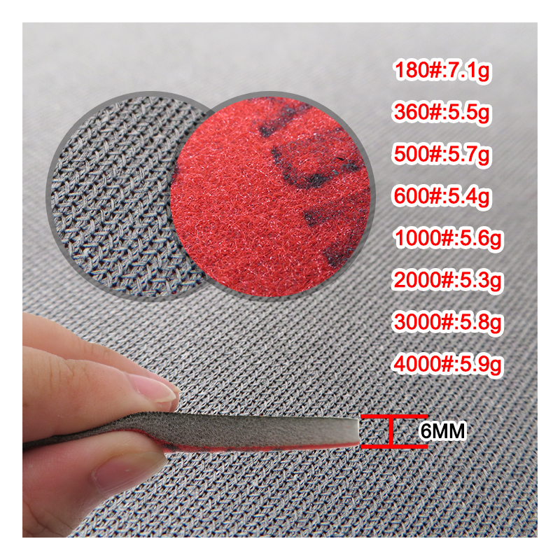 10 Disques De Ponçage Uxcell 125mm – Grain 180, 6 Trous, Support Velours Bleu