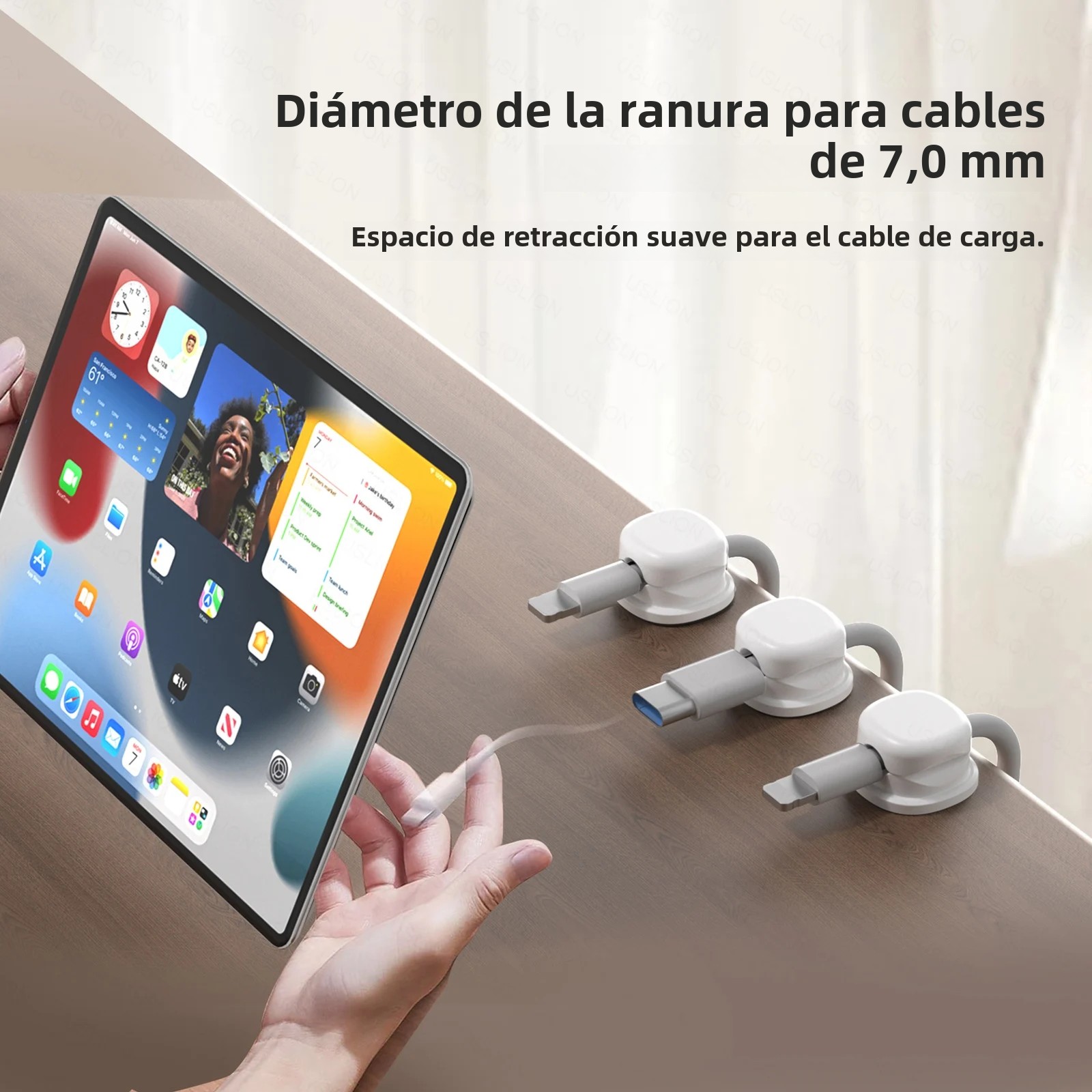 Magnetic Phone Cable Clips Under Desk Cord Holder Wire Smooth Management Keeper Office Kitchen Cable Organizer 3/6PCS