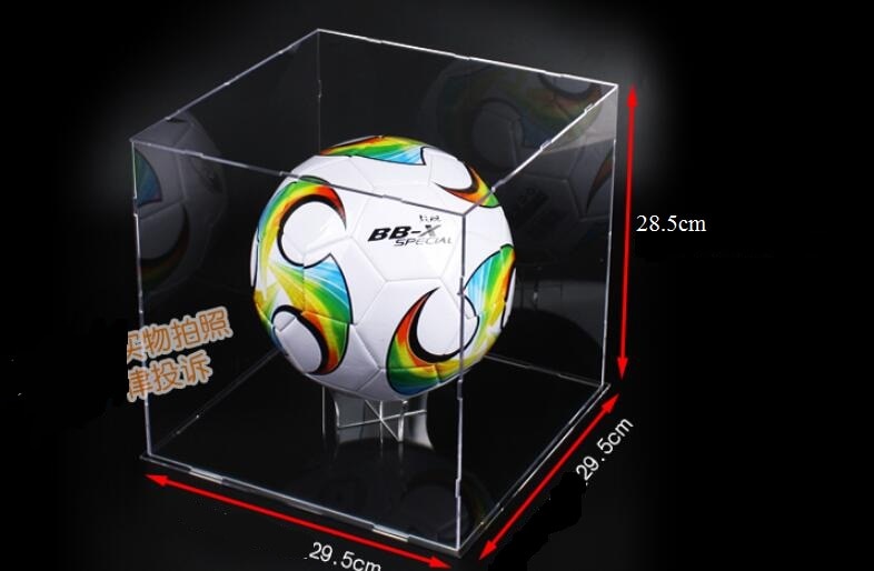 Akryl ball stativ basketball fotball rugby rugby display boks gjennomsiktig eske multifunksjons display holder ball rack