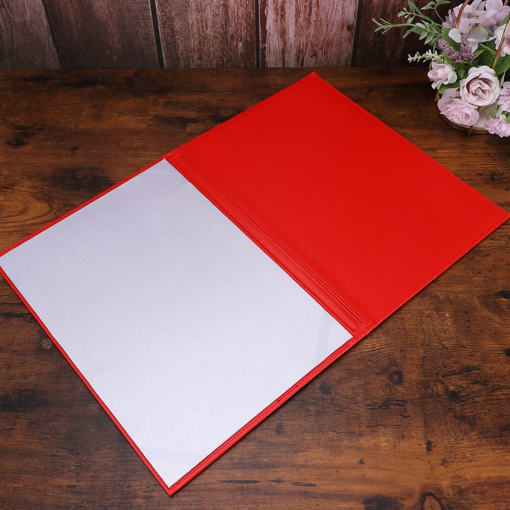 A4 læder certifikat cover certifikat mappe blank cover beskyttende etui (blå): Rød