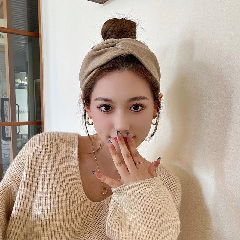 Koreaanse stijl brede kruisvormige hoofdbanden voor vrouwen, effen haarband, elastische sport- en yogahoofdband, haarband voor meisjes, haaraccessoires