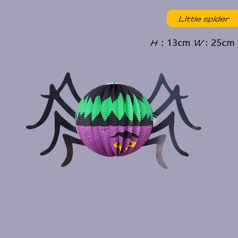 2 pc/ set halloween dekorationer bar rolig spöke fladdermus spindel pumpa lykta prydnad dekoration halloween festlokal layout rekvisita: Liten spindel