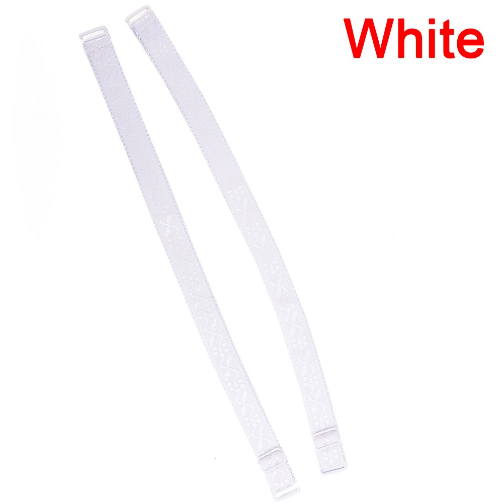 1 par elastisk brystholder-skulderrem til bh flerfarvet elastisk sexet slankt dameundertøj højelastisk bh-tilbehør: Hvid