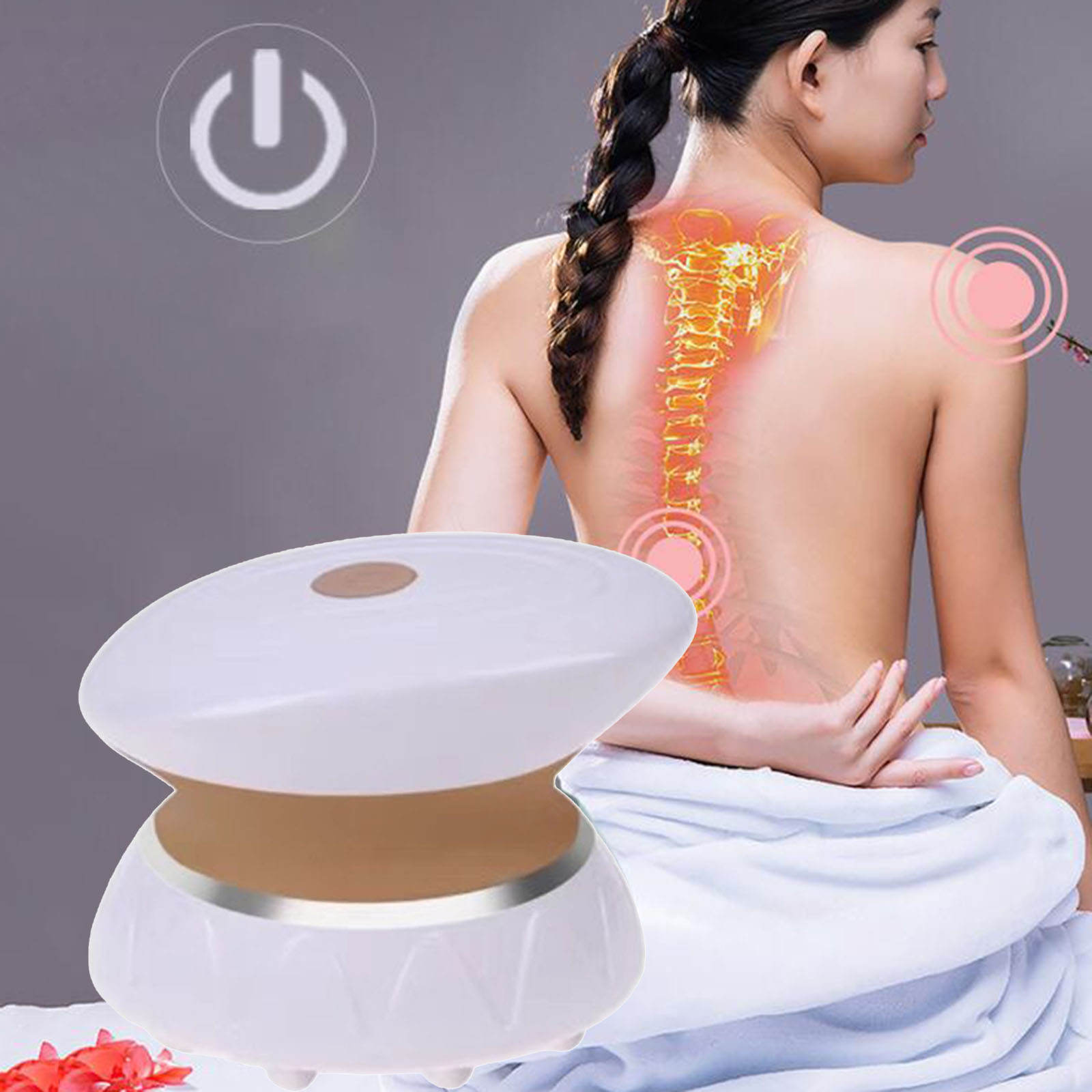 Smart Mini Massager Lightweight Rechargeable 4-Mode Portable Compact Machine for Shoulders Feet Waist Relieve Fatigue Relax Body: Gold 