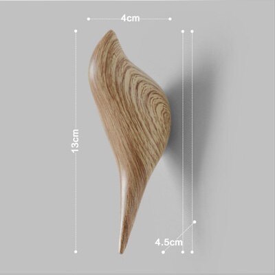 Haak multifunctionele woonaccessoires vogel decoratie haak wanddecoratie slaapkamer deurhaak kledinghaak driedimensionale haak: Houtkleur