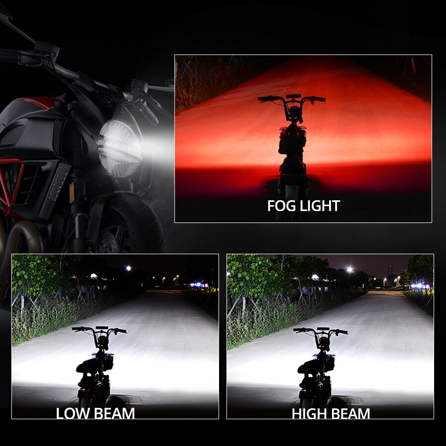 12V Motorfiets Mistlamp Generieke U-vormige Rode DRL 6500K Led H4 P15D-25-1 Ba20d Ph11 HS1 LED motor Koplamp Lampen Licht Motor