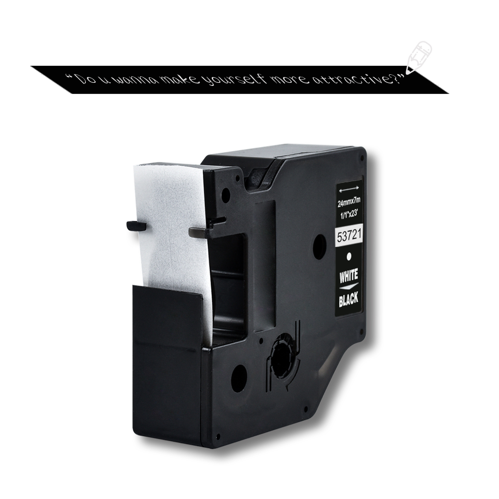 dymo d1 24mm 53721 white on black label tapes Ribbon compatible Dymo D1 label printer for Dymo Label Printer DYMO LM160 LM280