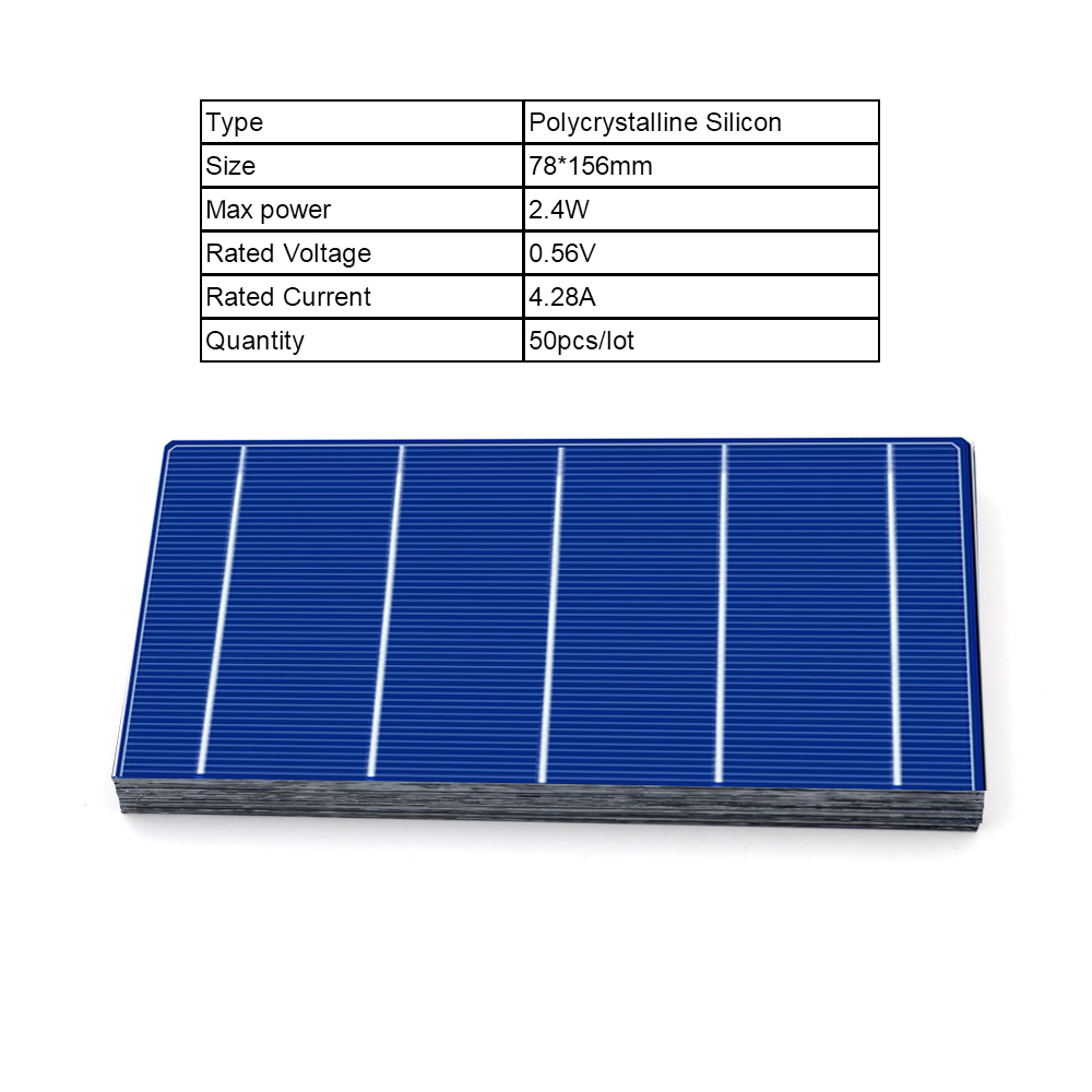 96 watt kit diy solcellepanel 78 x 156 mm polykrystallisk solcelle 100w 3 x 6 " 100 w tabbing wire buswire flux pen legetøj fleksibel: S -8978156