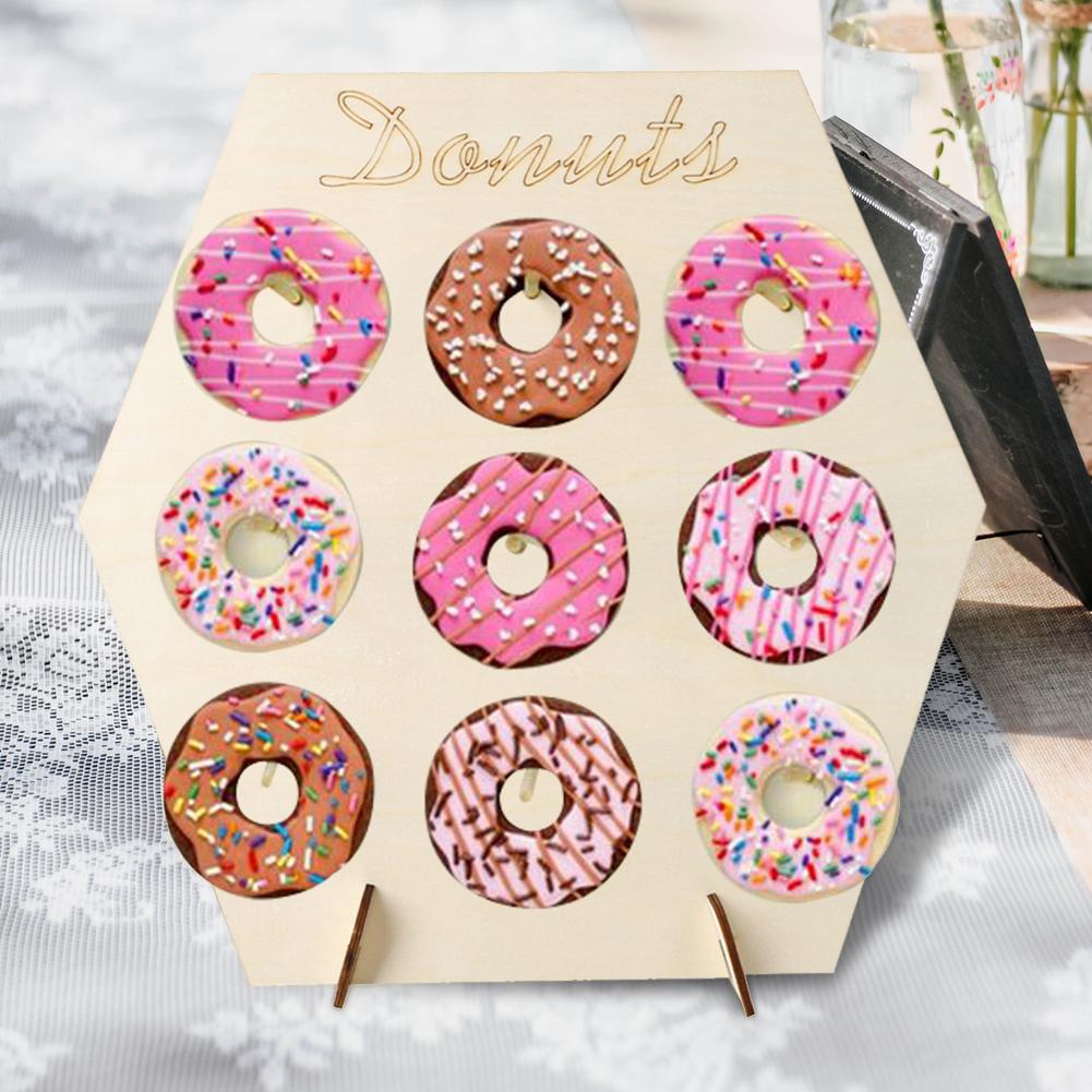 Soporte de pared para Donuts, estante de exhibición para pastel de postre, decoración para de cumpleaños y boda