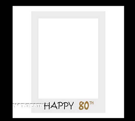 18th 21st 30th 40th 50th 60th 90th Happy Birthday Photo Frame Party Props Paper Supply Accessory: 80th