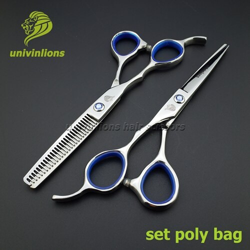 5.5" left handed scissors lefty thinning shears left handed hairdressing scissors japan left handed barber scissors: set poly bag