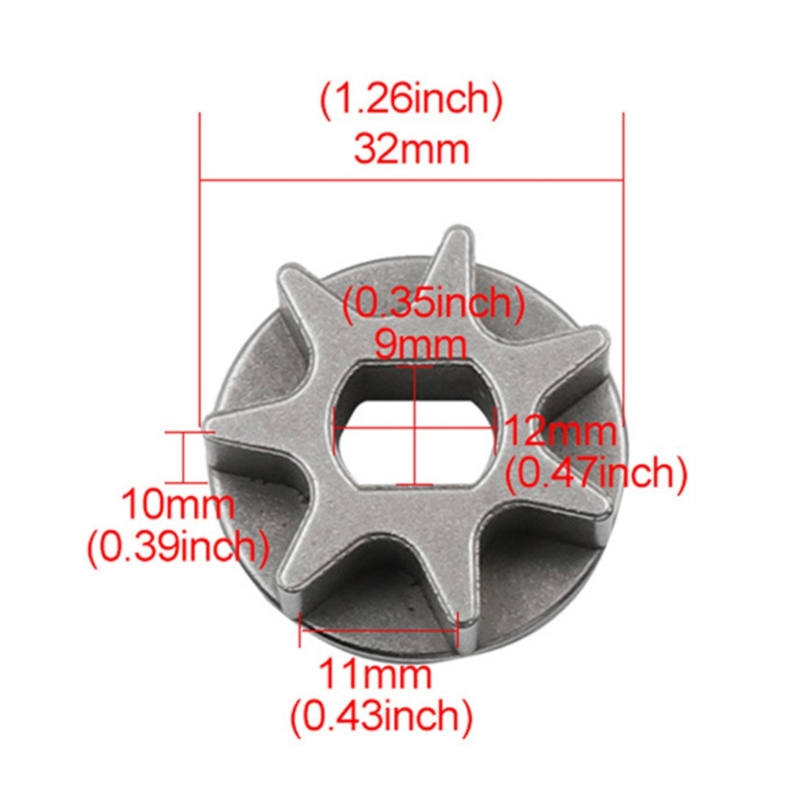 Gear Drive Vervangen Tandwiel Gear Asterisk 3/6/7 Tanden Elektrische Kettingzaag Ketting Hoek Grinder Elektrische Zaag Gear: Rood