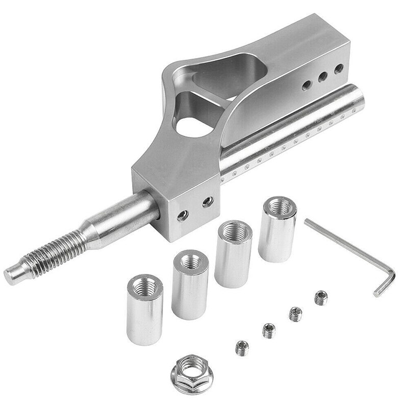 Car Aluminium Shift Knob Extension Adjustable Height Lever Extender Gear Shifter: Silver