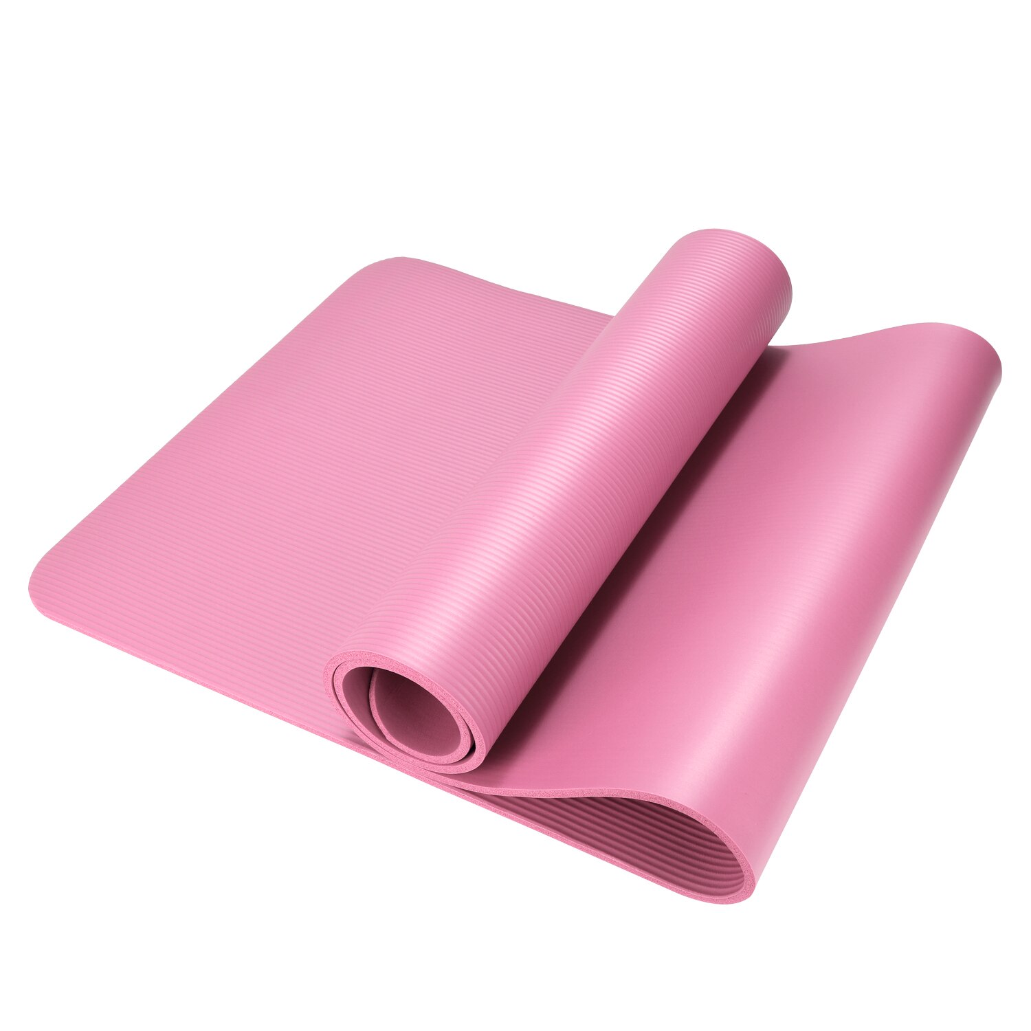 Nbr yogamattor för fitness halkfria dubbla färger säkra att använda för nybörjare miljövänlig kroppsbyggande träningsmatta för pilate: Rosa
