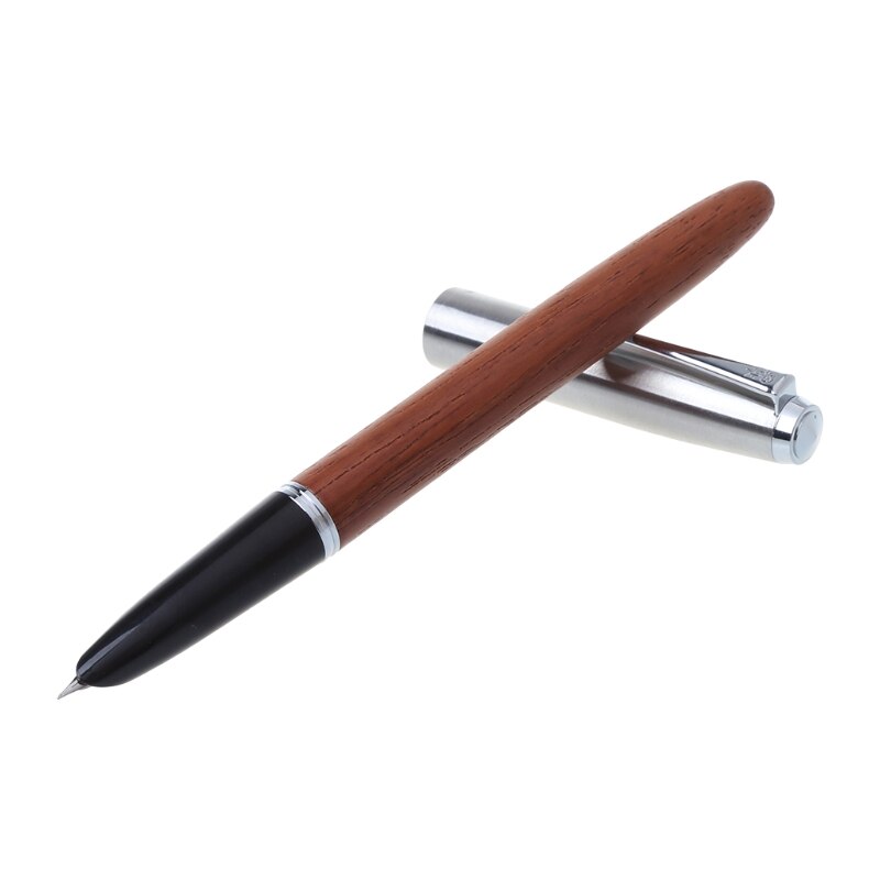 Vintage Style Fountain Pen Pear Wood Barrel Fountain Pen 0.38mm Nib Business Office Stationery