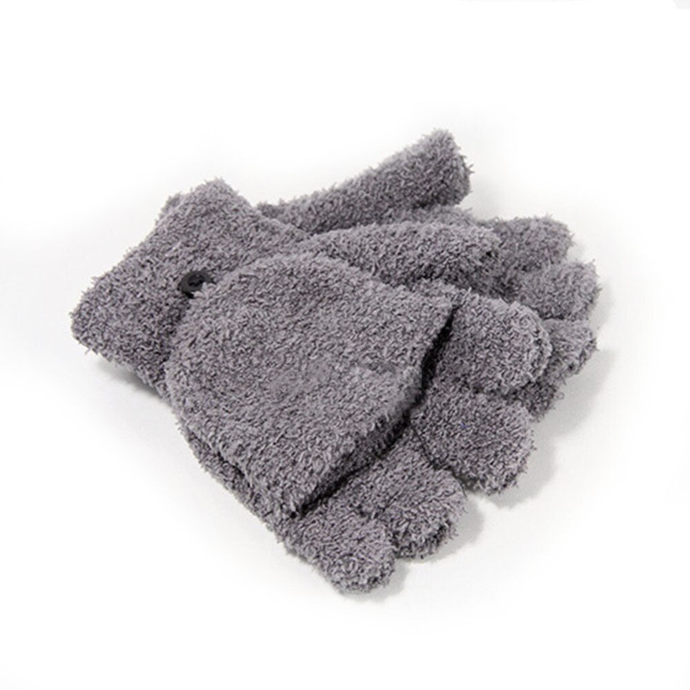 Gant sans doigts pour hommes et femmes | Gants d'hiver chauds, demi-doigt tricotés, mitaines épaisses: Gris foncé