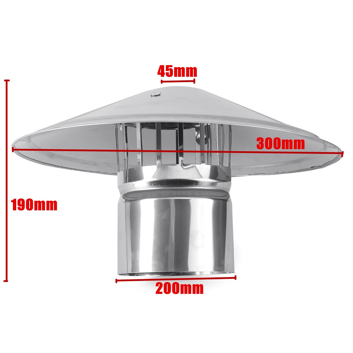 8&#39;&#39; Stove Pipe Chimney Cap Fireplaces Rain Hat Galvanized Iron Mushroom
