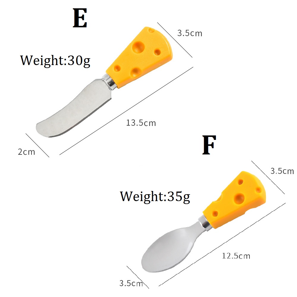 6Style Cheese Knife Set Steel Stainless Cheese Cutleries Super Cute Cheese Knife and Fork Cake Slicer Dessert Fork Kitchen Tools