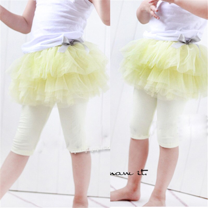 Baby Meisje Tutu Rok Culottes Leggings Gaas Broek Party Rokken Met Boog Dans Kleding 0-3 Jaar with3 Kleuren