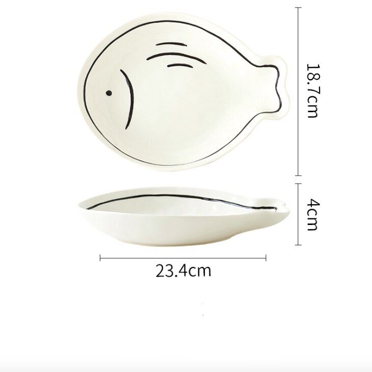 Cartoon Dinner Plate Set Ceramic Kitchen Plate Breakfast Tableware Set Food Dishes Rice Salad Noodles Bowl Soup Kitchen Tool: 007