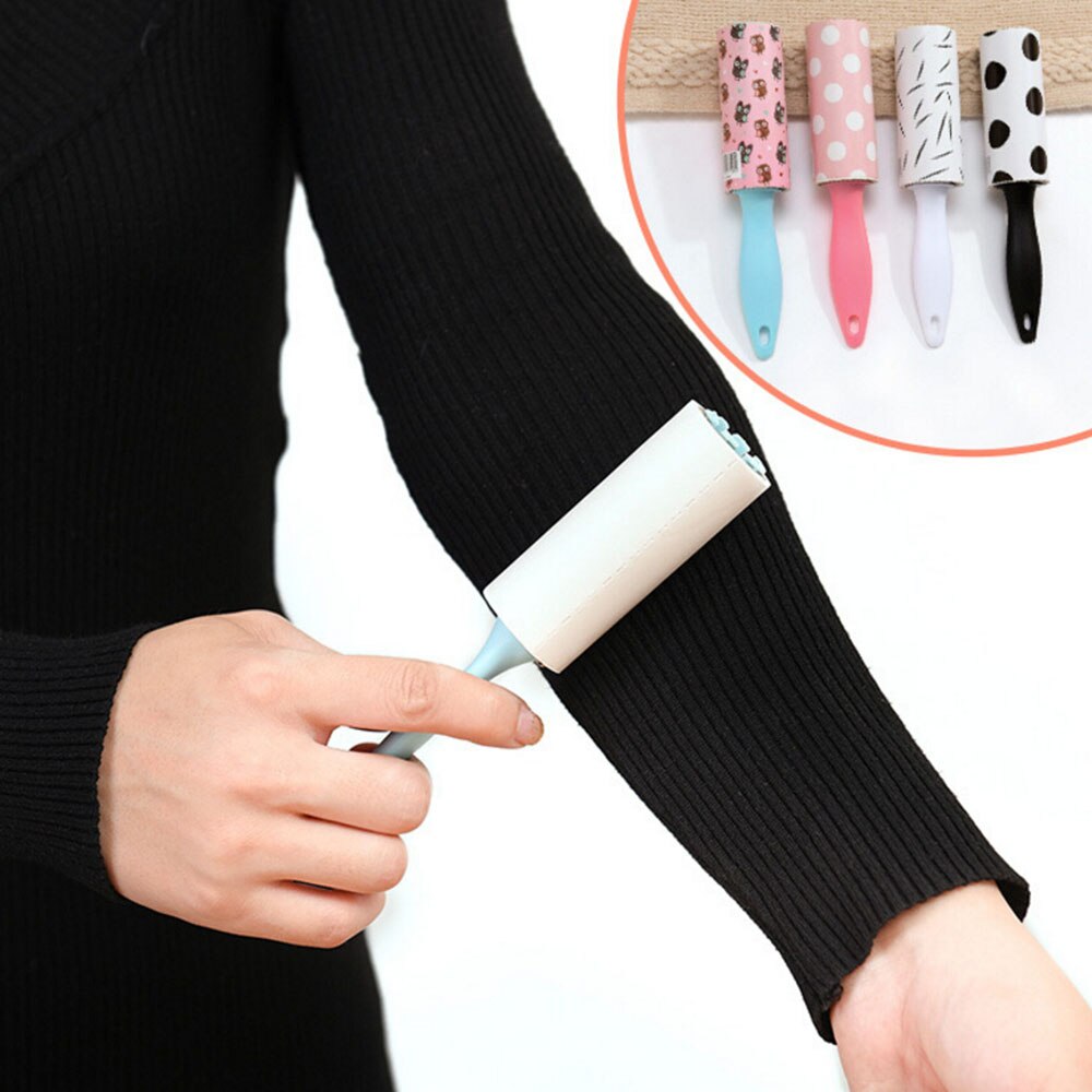 Mini Clothes sticky hair Portable Cleaning Device Clothes Coat Sticky Lint Roller Dust Cleaner Tear-out Sticky Paper Roller