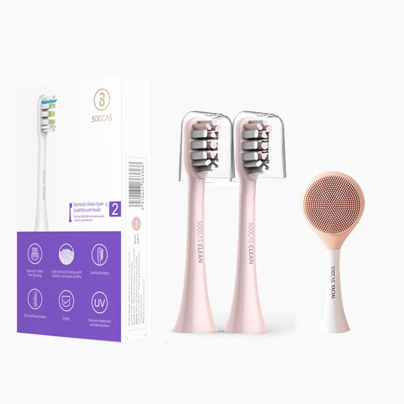 Soocas supplerer tandbørstehoved og ansigtsrensende børstehoved til soocas  x1 x3 x3u x5 sonisk elektrisk tandbørste