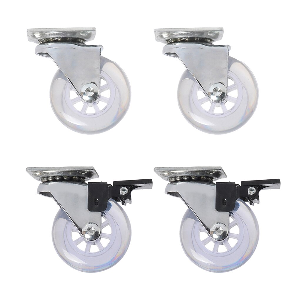 Ruedas giratorias de 360 grados con freno, 3 pulgadas, sin ruido, para muebles, armario, sofá, paquete de 4 o 1 unidades: 4PCS Mixed