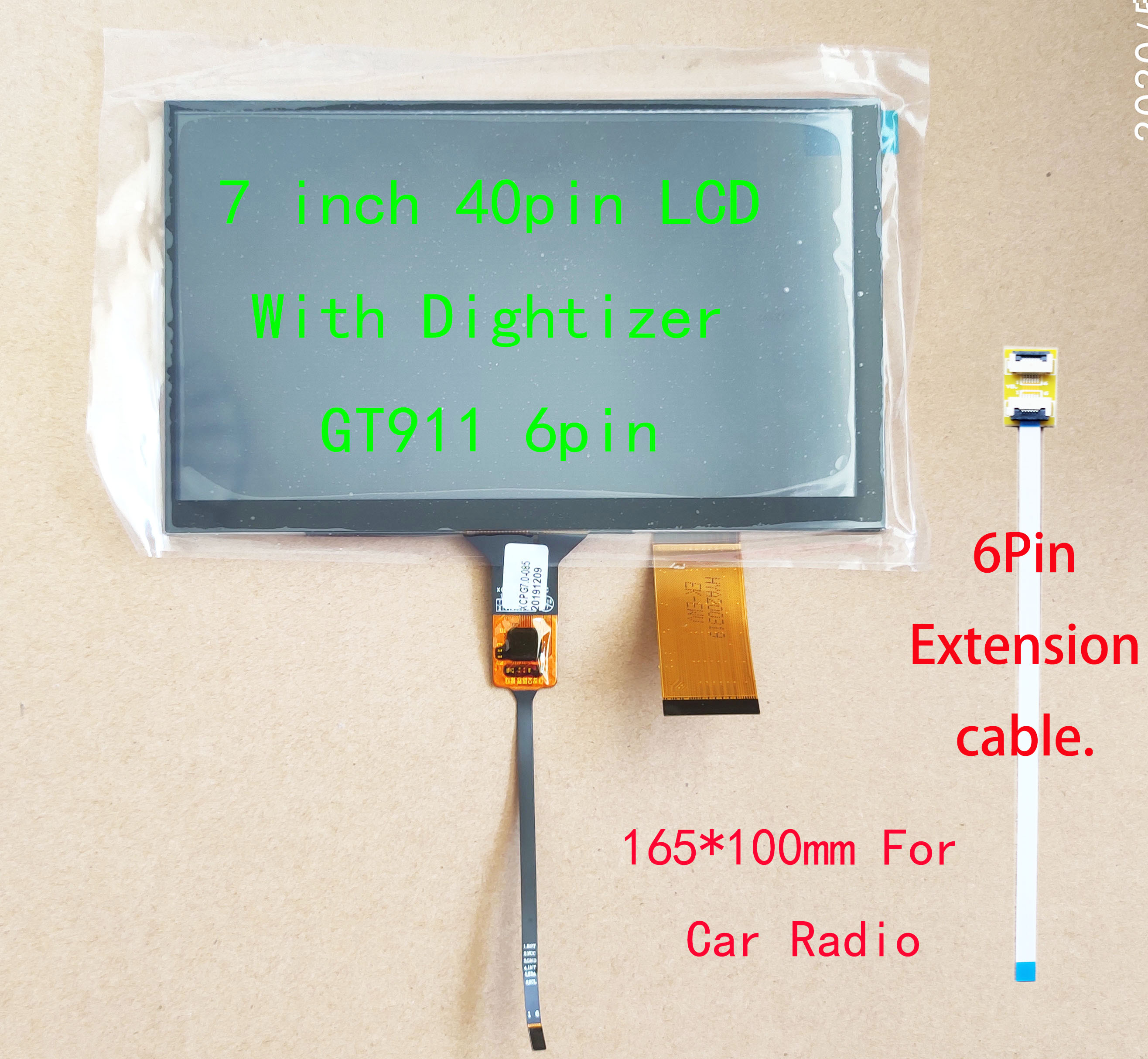 Pantalla LCD de 7 pulgadas para navegación de coche Universal, 40 Pines, 1024x600, con pantalla táctil capacitiva, 165x100mm, ultrafina, 3,5 MM, GT911, 6 pines: D