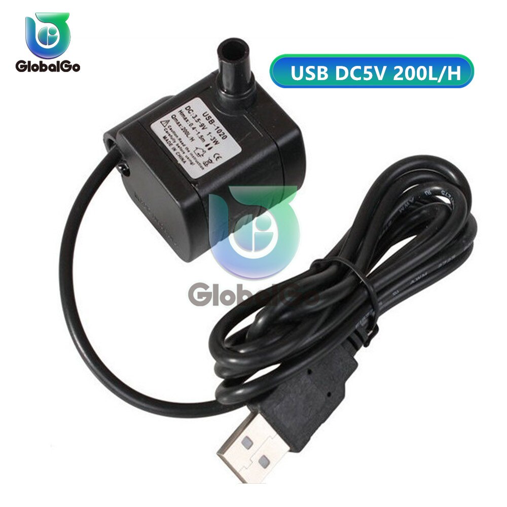 10Pcs 3W 200L/H Usb Low Noise Borstelloze Motor Pomp Micro Dompelpomp Voor Diy Kit dc 5V 12V: 5V