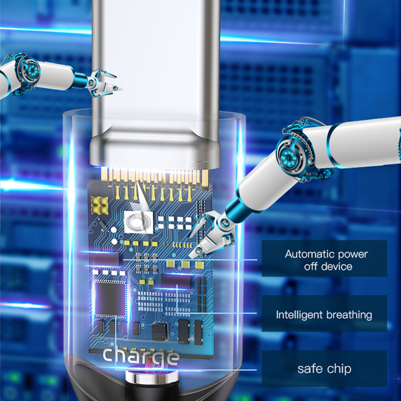 Baseus usb-kabel type c 3a snellaadkabel smart breath-verlichting voor samsung type-c-datakabel
