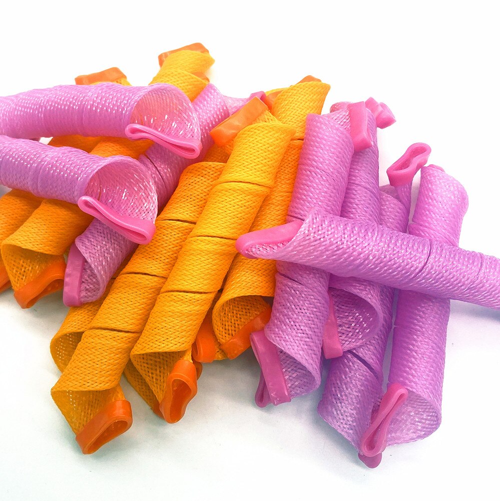 18pcs 30cm magic leverag perfect hair curler spiral curls roller No Heat Hair Curlers Colored Hair Rollers with Styling