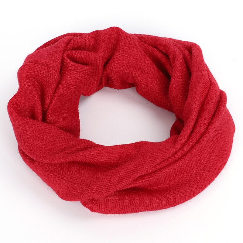 Winter Luxury Cashmere Ladies Scarf Women Solid Color Neck Warmer Ring Scarf Wool Scarves Kerchief Comfortable: Red