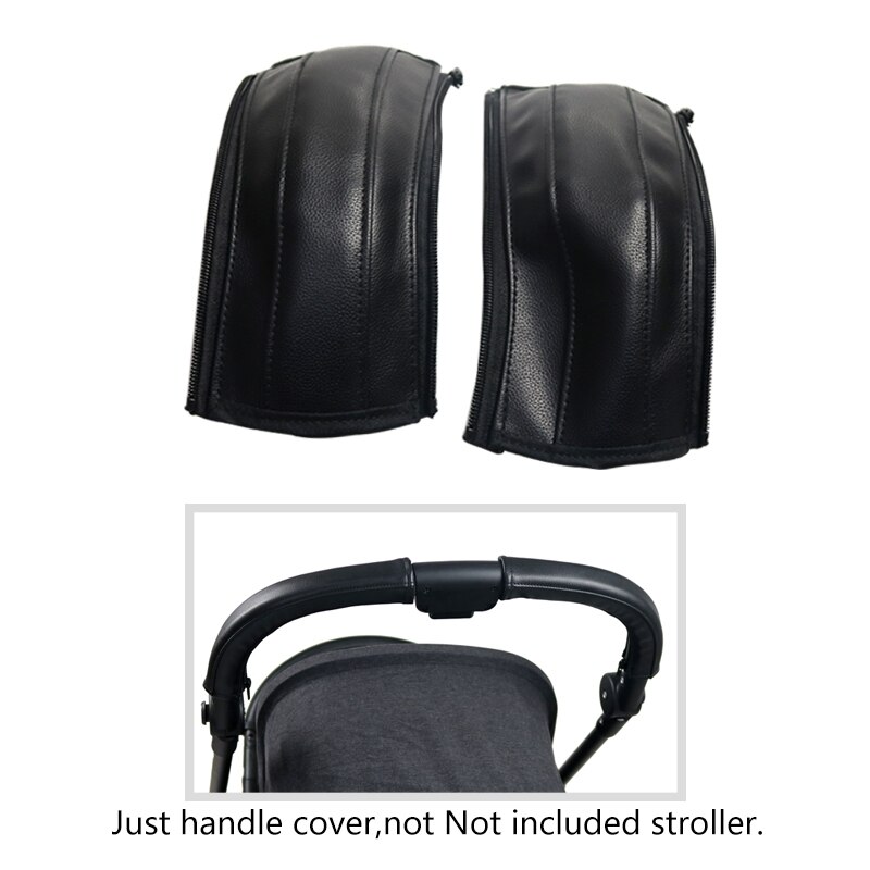 Housse de poignée en cuir PU pour Cybex Eezy S Twist (+) 2 / Eezy s2, étuis de protection pour poussette, housse accessoires: mom 2pc black