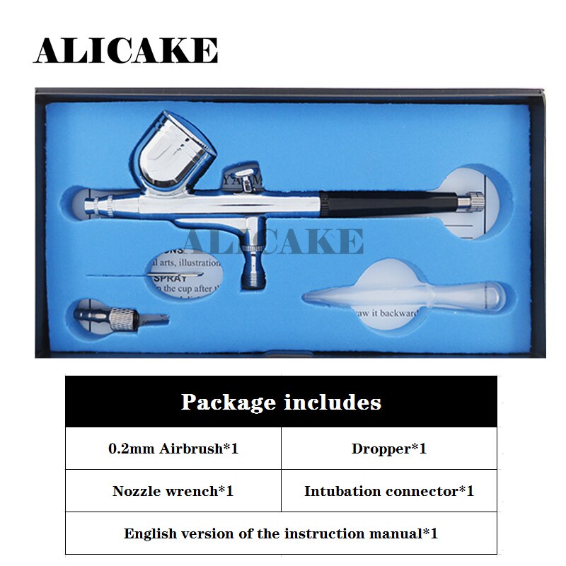 Mousse Chocolade Taart Airbrush Multifunctionele Dual-Action Gravity Feed Airbrush Set 0.3Mm/0.5Mm Tip. Fluid Cup-Gebruiksvriendelijk,