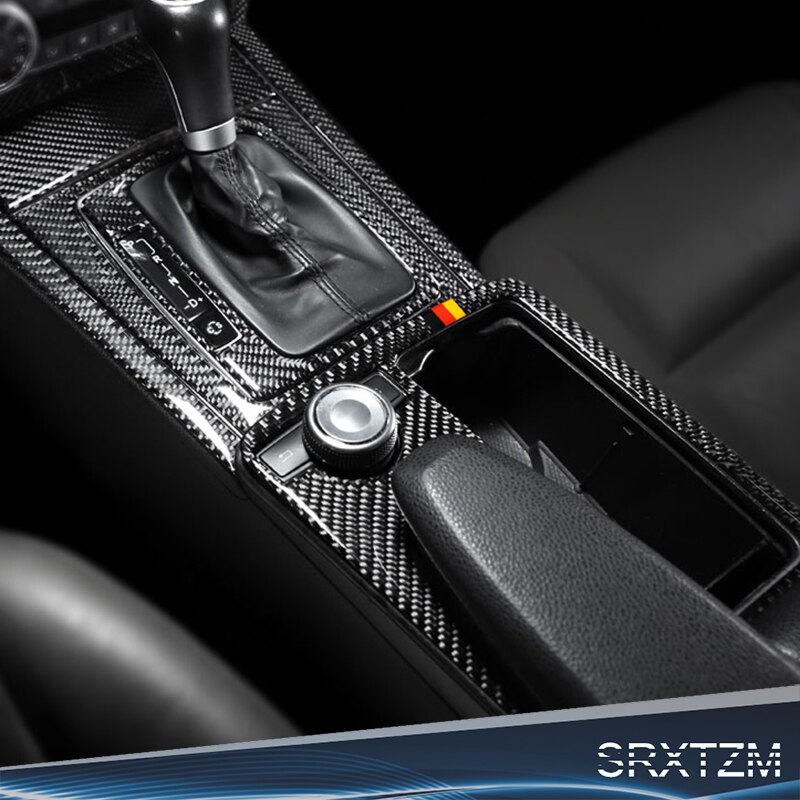 Car Styling Decorative Carbon Fiber Gear Central Control Panel Sticker Decal For Mercedes-Benz C Class W204 2007-13