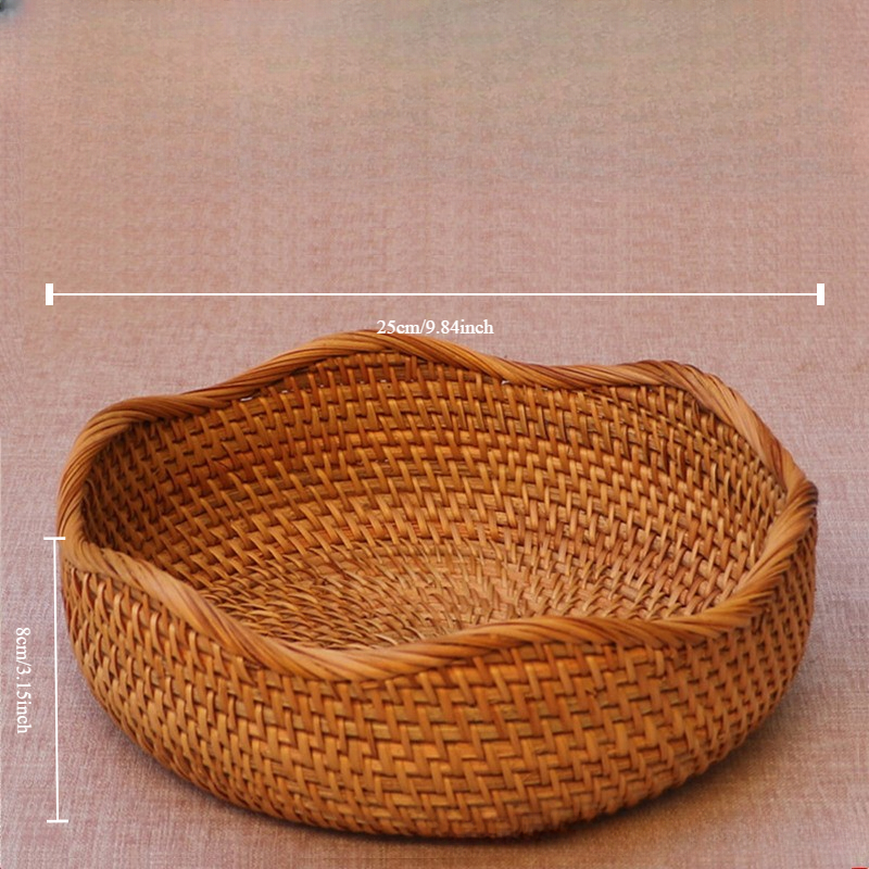 retro handgemachter geflochtener Korb Rattan geflochtenes Material Aufbewahrungskorb Heimat Wasser Obstkorb dekorative Aufbewahrung Bambuskorb: verrotten