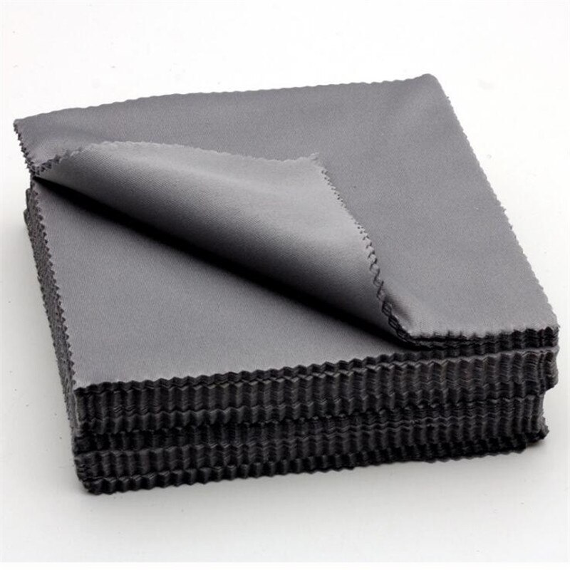 Paño limpiador de microfibra para gafas, accesorios de limpieza de lentes, color negro, 10 piezas