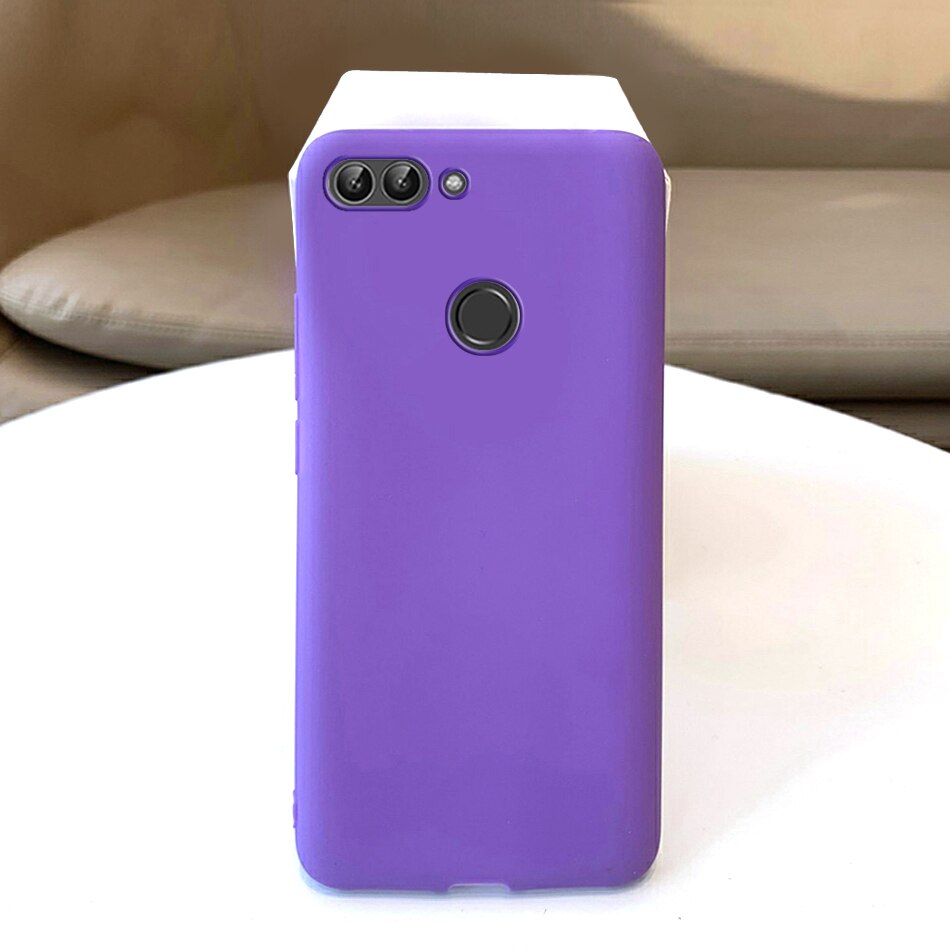 Pour Huawei P étui intelligent Coque Huawei PSmart étui souple mat Silicone pour Funda Huawei P FIG-LX1 intelligent coques de téléphone: Purple