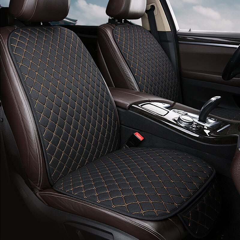 Fuzhkaqi Vlas Auto Stoelhoezen Voor Ford Focus 2 3 Fushion Ranger Mondeo Fiesta Edge Verkennen Kuga Fiesta Fusion Auto zetels: Front row black gold