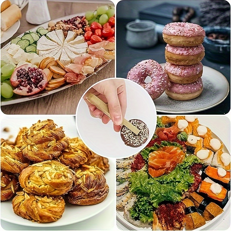 20 stuks, kookgerei, mini-bamboetang, natuurlijke toasttang voor koken, bakken, tang voor kampvuur kamperen buiten picknick