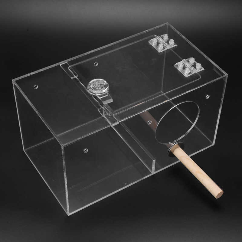 Bird Nesting Box Safe Easy To Install Stable Acrylic Bird Breeding Box with Standing Pole Padding for Lovebirds for All Seasons