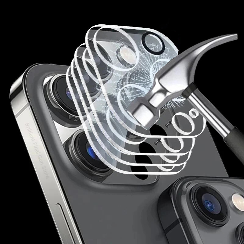 Protector de lente de cámara para iPhone 16 16promax 16pro 16plus 15 Pro Max 14 Plus 13 mini accesorios de cubierta de protección de vidrio templado
