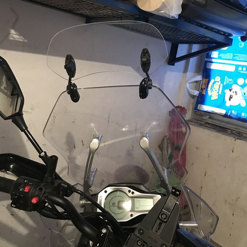 Universal motorcykel scooter justerbar klemme på forruden forlænger spoiler vindskærm justerbar låsbar