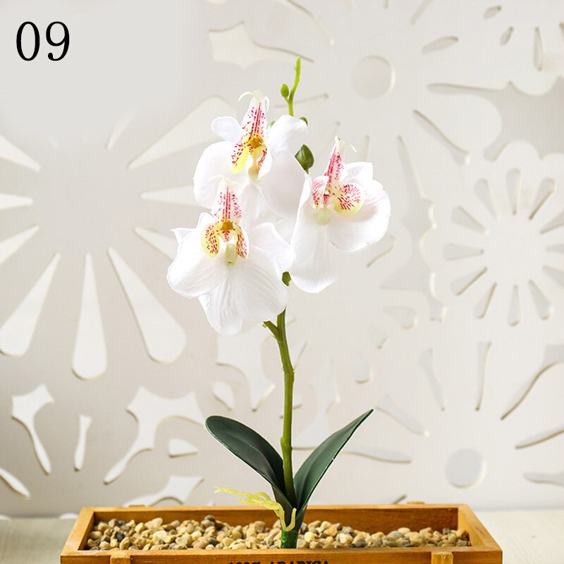 29cm de haut soie fleur artificielle papillon orchidée fleur d'orchidée pour nouvelle maison maison mariage Festival décor Simulation fleur: 09