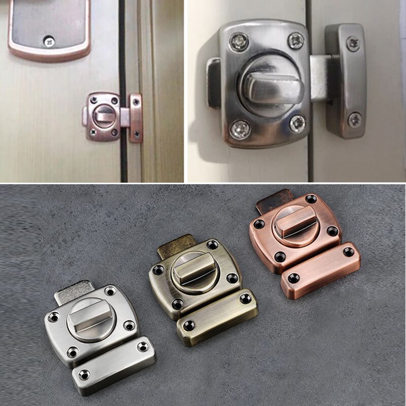 Deurslot Metalen Haak Klink Slot Wc Deuren Haakse Schuifpoort Slot Zinklegering Lente Knop Lock Auto Gesp hardware