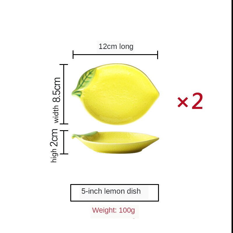 2 stk sød citron morgenmad dessert skål keramisk frugt tallerken japansk husholdning keramik bordservice middagssæt porcelæn: Citronfad