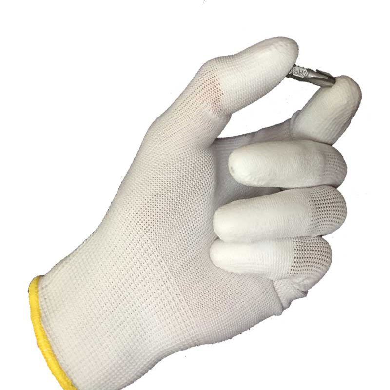 NMSafety 12 Paare Weiß Polyurethan Tauch Finger Anti Statische Sicherheit Arbeit Handschuh