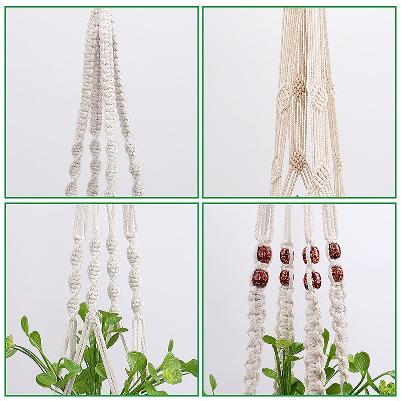 100% Handmade Macrame Plant Hanger Flower /Pot Hanger For Wall Decoration Countyard Garden Hand-knitted Hanging Home Decoration